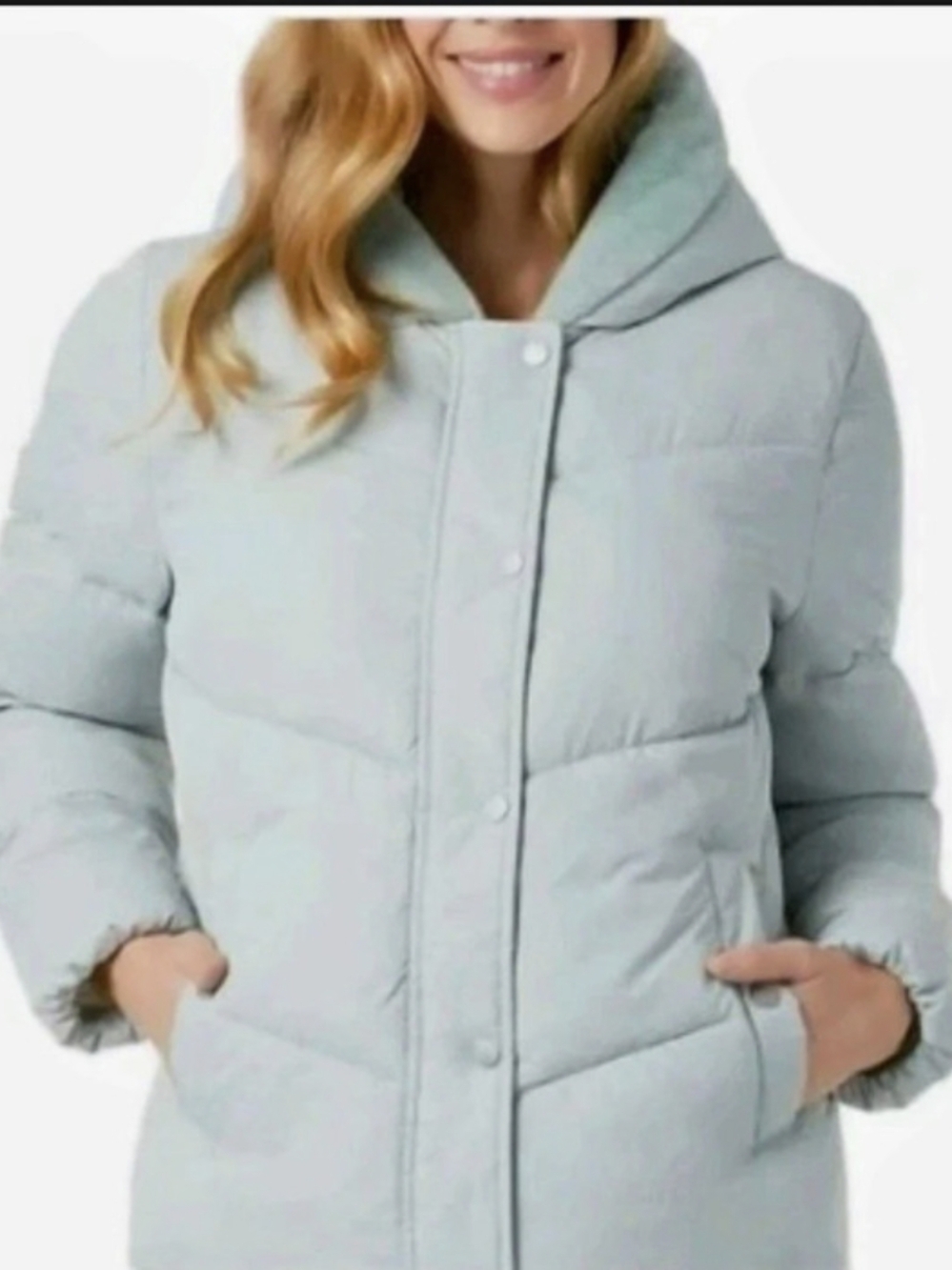 32 DEGREES HEAT Hooded Puffer Jacket in Blue Large Like New
